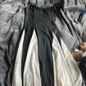 Elegant Black and White Maxi Dress